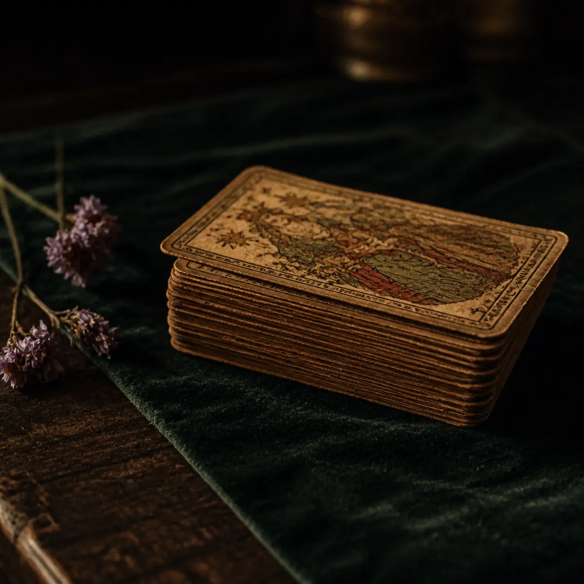 Baraja antigua de tarot utilizada como imagen de la historia de Las Cartas de Reme